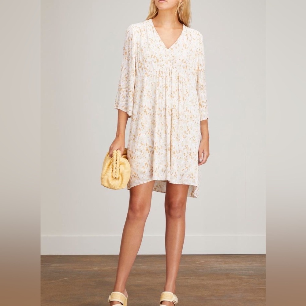Samsoe Samsoe Scarlet Plissé Pleated Empire Dress in Desert Flower
